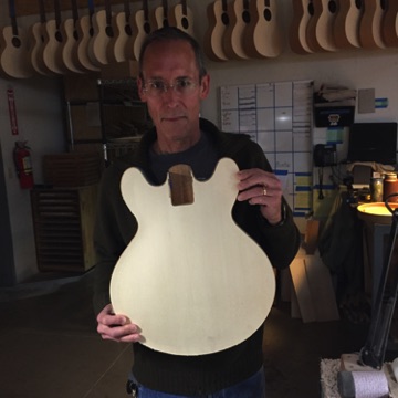 With Jim Kelly's i35 body at Collings shop. With Jim Kelly's i35 body at Collings shop.